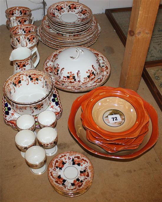 Imari tea set and lustre bowls